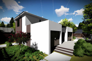 Constructie casa zidarie din BCA sau caramida cu etaj 200 mp - vedere exterior casa 3D imagine 4 thumbnail