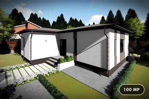 Constructie casa zidarie din caramida 100 mp 3 camere 2 bai - exterior casa poza 1 thumbnail