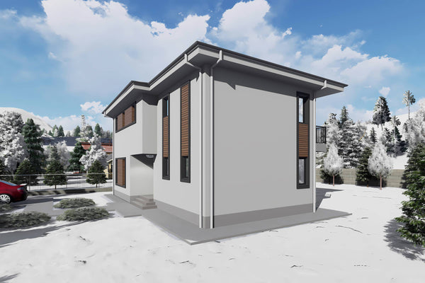 Constructie casa zidarie din caramida cu 5 camere si 4 bai - design fatada casa moderna poza 7