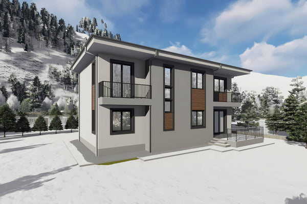 Constructie casa zidarie din caramida cu 5 camere si 4 bai - design fatada casa moderna poza 12