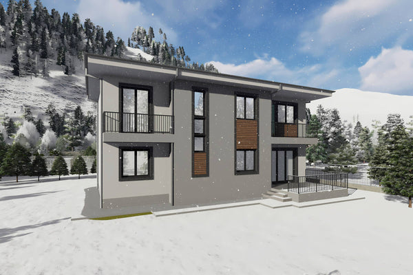 Constructie casa zidarie din caramida cu 5 camere si 4 bai - design fatada casa moderna poza 13