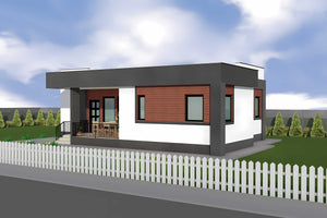 Constructie casa zidarie din caramida la 100 mp 2 dormitoare - design casa stil mediteranean imagine 3 thumbnail