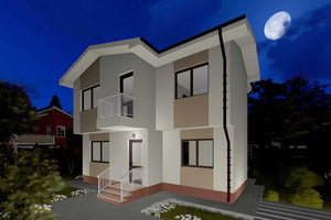 Constructie casa zidarie din caramida moderna cu etaj 140 mp -  vedere 3d casa imagine 10 thumbnail