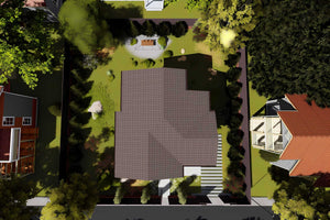 Constructie casa zidarie din caramida moderna cu etaj 140 mp -  vedere 3d acoperis imagine 13 thumbnail