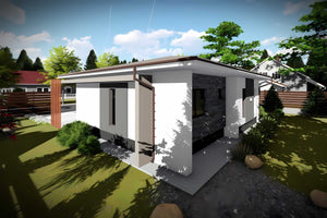 Constructie casa zidarie fara etaj moderna BCA model 104-068 - design exterior casa foto 3 thumbnail