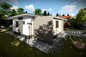 Constructie casa zidarie fara etaj moderna BCA model 104-068 - design exterior casa foto 4 thumbnail