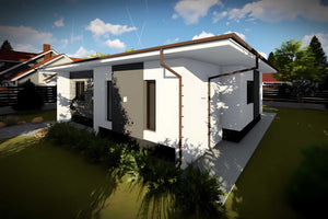 Constructie casa zidarie fara etaj moderna BCA model 104-068 - design exterior casa foto 5 thumbnail
