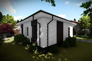 Constructie casa zidarie parter caramida 100 mp 100-078 - fatada casei imagine 3 thumbnail