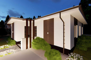 Constructie casa zidarie parter caramida 100 mp 100-078 - fatada casei imagine 8 thumbnail