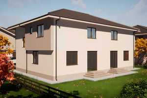 Constructie de casa duplex din zidarie cu etaj 340 mp - design 3D imagine 6 thumbnail