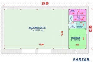 Constructie de hala metalica industriala proiect 387-002 - plan parter thumbnail