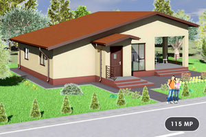 Constructie din BCA Ytong casa cu terasa din zidarie 115 mp - casa la exterior imagine 1 thumbnail