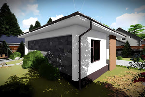 Constructie din caramida casa zidarie mica parter de 90 mp - design 3D casa exterior foto 5 thumbnail