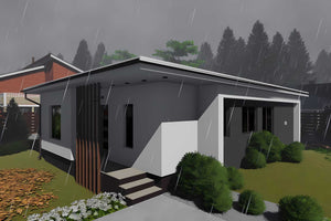 Constructie din caramida casa zidarie mica parter de 90 mp - design 3D casa exterior foto 7 thumbnail