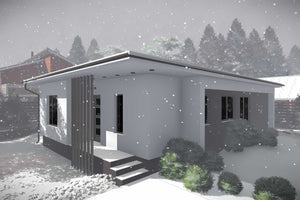Constructie din caramida casa zidarie mica parter de 90 mp - design 3D casa exterior foto 8 thumbnail