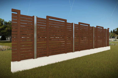 Constructie Gard cu Panouri Lemn si Fundatie Model GA12 - gard casa poza 1