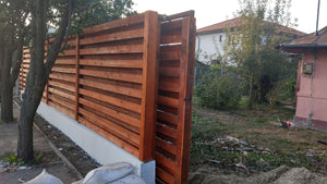 Constructie gard din beton si lemn GA02 in Otopeni thumbnail
