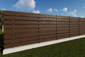Constructie Gard din Lemn Rindeluit cu Stalpi Metalici GA02 - gard modern poza 1 thumbnail