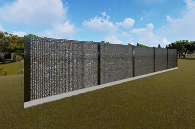Constructie Gard din Piatra Sparta si Metal Model GA13 - gard modern poza 1