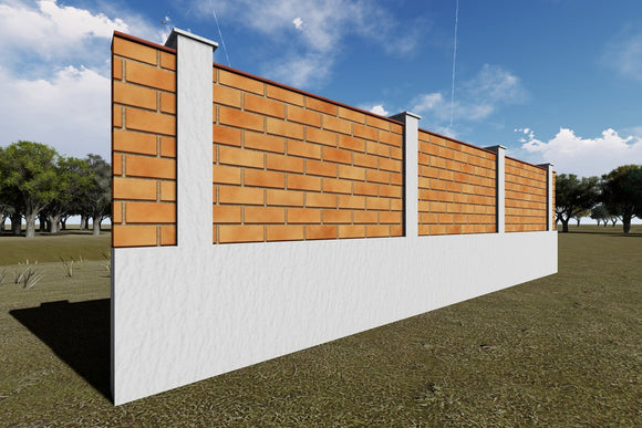 Constructie Gard din Zidarie cu Stalpi de Beton Proiect GA08 - gard clasic poza 1