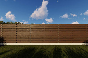 Constructie Gard din Lemn Rindeluit cu Stalpi Metalici GA02 - gard modern poza 2 thumbnail