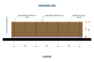 Constructie Gard din Lemn Rindeluit cu Stalpi Metalici GA02 - proiect gard thumbnail