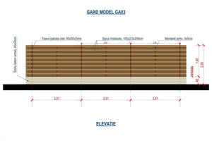 Constructie Gard din Beton si Lemn GA03 - proiect gard thumbnail