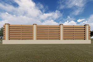 Constructie Gard din Beton si Lemn Model GA04 Natur - gard modern poza 2 thumbnail