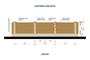 Constructie Gard din Beton si Lemn Model GA04 Natur - proiect gard thumbnail