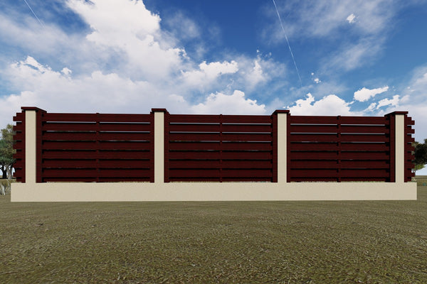 Constructie Gard din Lemn cu Ventilatie Culoare Wenge GA04 - gard modern poza 2