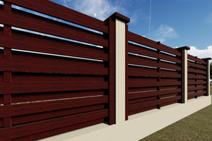 Constructie Gard din Lemn cu Ventilatie Culoare Wenge GA04 - gard modern poza 3 thumbnail