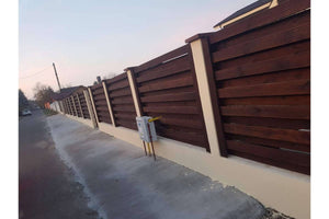 Constructie Gard din Lemn cu Ventilatie Culoare Wenge GA04 - gard modern poza 4 thumbnail