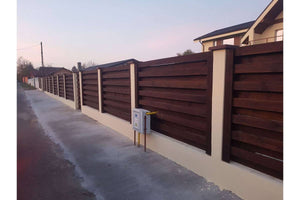 Constructie Gard din Lemn cu Ventilatie Culoare Wenge GA04 - gard modern poza 6 thumbnail