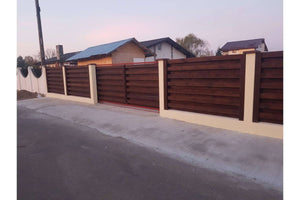 Constructie Gard din Lemn cu Ventilatie Culoare Wenge GA04 - gard modern poza 8 thumbnail