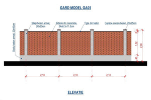 Constructie Gard din Zidarie de Caramida Model GA05 - proiect de gard thumbnail