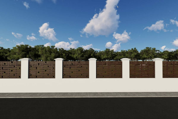 Constructie Gard cu Stalpi de Beton si Panouri Lemn GA07 - gard pentru casa poza 2
