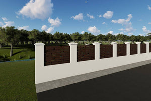 Constructie Gard cu Stalpi de Beton si Panouri Lemn GA07 - gard pentru casa poza 4 thumbnail