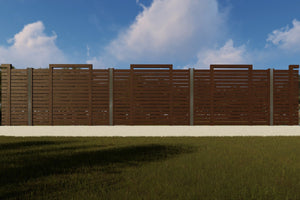 Constructie Gard cu Panouri Lemn si Fundatie Model GA12 - gard casa poza 2 thumbnail
