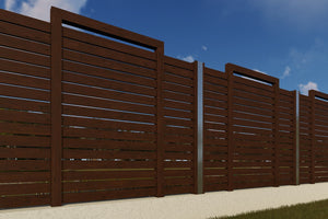 Constructie Gard cu Panouri Lemn si Fundatie Model GA12 - gard casa poza 3 thumbnail