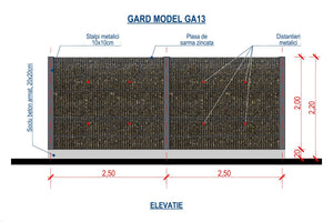 Constructie Gard din Piatra Sparta si Metal Model GA13 - proiect gard thumbnail