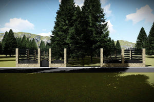 Constructie Gard din Fier Forjat si Piatra GA15 - gard clasic poza 2 thumbnail