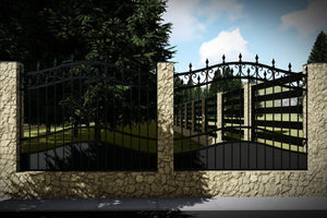 Constructie Gard din Fier Forjat si Piatra GA15 - gard clasic poza 3 thumbnail