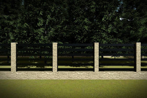 Constructie Gard din Piatra Naturala si Lemn Model GA16 - gard casa poza 2 thumbnail
