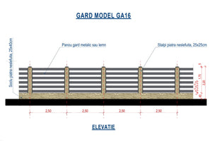 Constructie Gard din Piatra Naturala si Lemn Model GA16 - proiect gard thumbnail