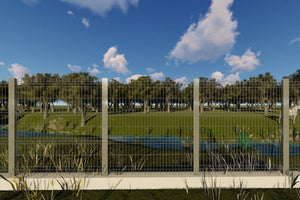 Constructie Gard Metalic din Plasa Bordurata model GA01 - gard pentru curte poza 2 thumbnail