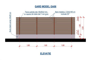 Constructie Gard Metalic Orizontal din Otel Galvanizat GA06 - proiect gard thumbnail