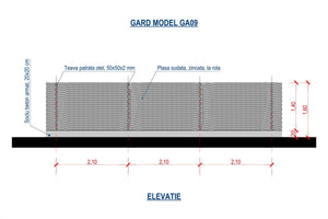 Constructie Gard Metalic din Plasa Impletita Model GA09 - proiect gard thumbnail
