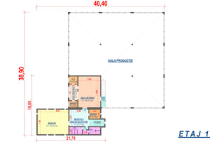 Constructie hala metalica panouri sandwich model 1559-004 - plan etaj 1 thumbnail