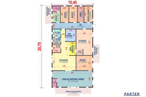 Constructie hala metalica pe un singur nivel proiect 252-008 - plan parter