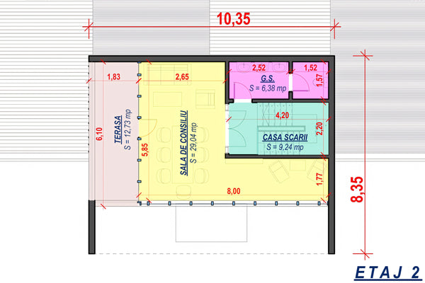 Constructie hala metalica pentru productie proiect 1372-001 - plan etaj 2